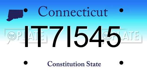 IT7I545 Connecticut License Plate
