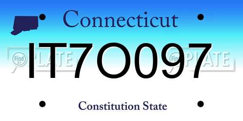 IT7O097 Connecticut License Plate
