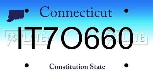 IT7O660 Connecticut License Plate