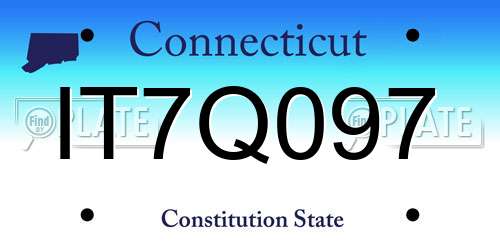 IT7Q097 Connecticut License Plate
