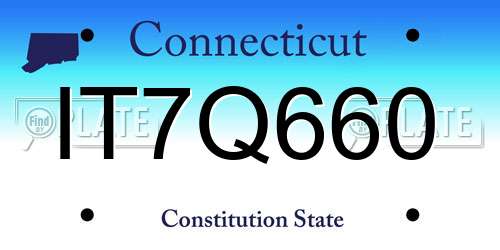 IT7Q660 Connecticut License Plate