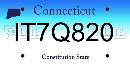 IT7Q820 Connecticut License Plate