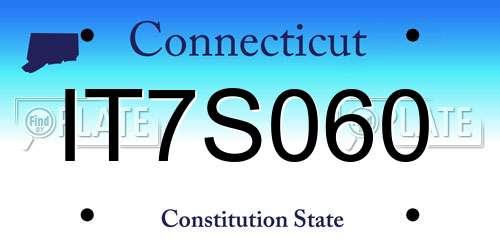 IT7S060 Connecticut License Plate
