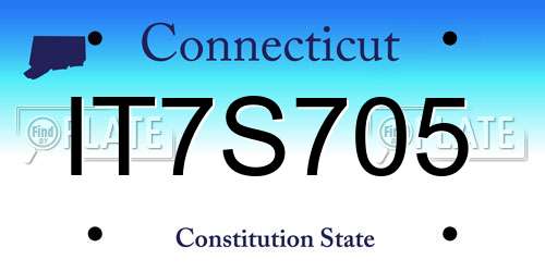IT7S705 Connecticut License Plate