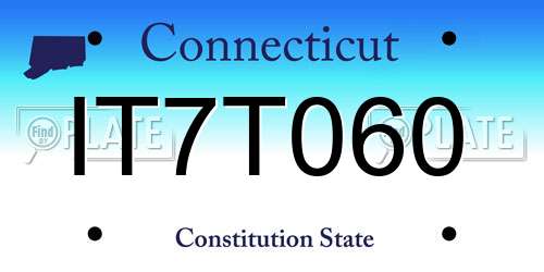 IT7T060 Connecticut License Plate