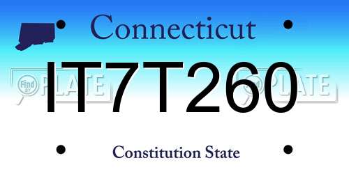 IT7T260 Connecticut License Plate