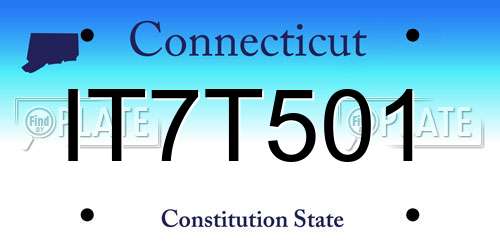 IT7T501 Connecticut License Plate