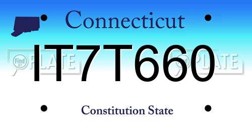 IT7T660 Connecticut License Plate