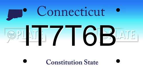 IT7T6B Connecticut License Plate