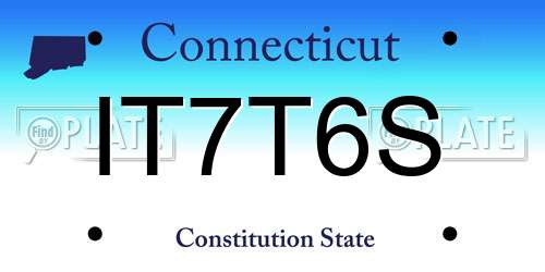 IT7T6S Connecticut License Plate