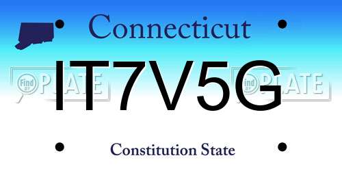 IT7V5G Connecticut License Plate