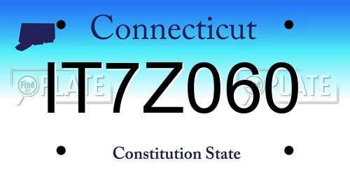 IT7Z060 Connecticut License Plate