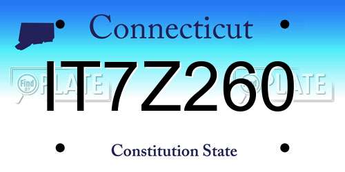 IT7Z260 Connecticut License Plate