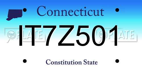 IT7Z501 Connecticut License Plate