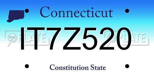 IT7Z520 Connecticut License Plate