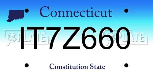 IT7Z660 Connecticut License Plate