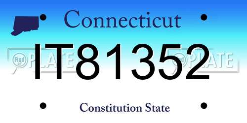 IT81352 Connecticut License Plate