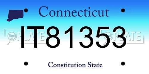IT81353 Connecticut License Plate