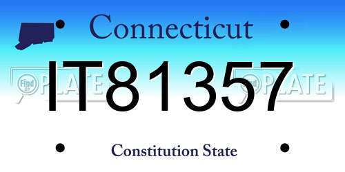 IT81357 Connecticut License Plate