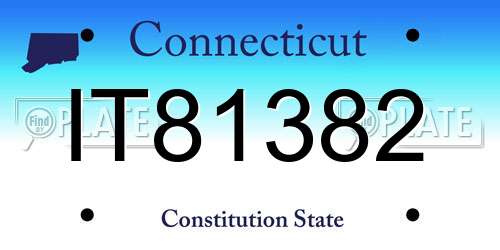 IT81382 Connecticut License Plate