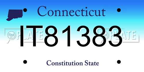IT81383 Connecticut License Plate