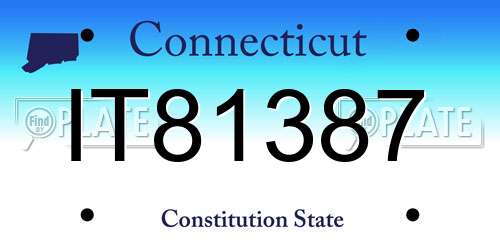 IT81387 Connecticut License Plate