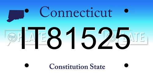 IT81525 Connecticut License Plate