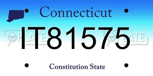 IT81575 Connecticut License Plate