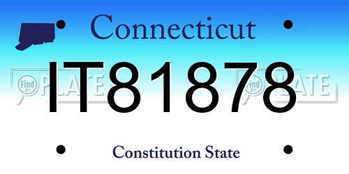 IT81878 Connecticut License Plate