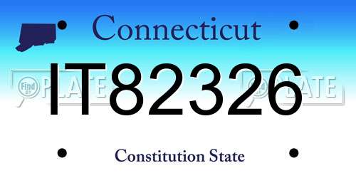 IT82326 Connecticut License Plate