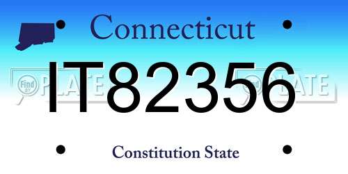 IT82356 Connecticut License Plate