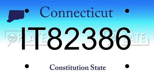IT82386 Connecticut License Plate