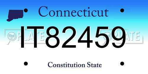 IT82459 Connecticut License Plate