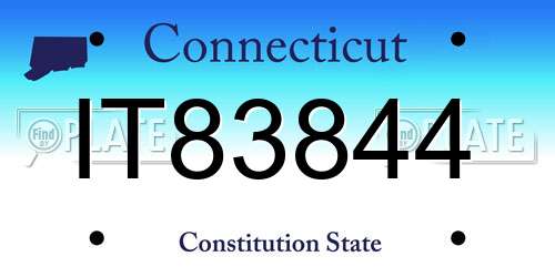 IT83844 Connecticut License Plate