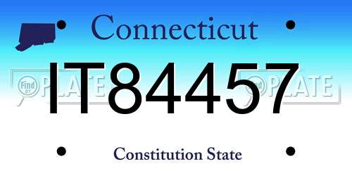 IT84457 Connecticut License Plate