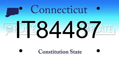 IT84487 Connecticut License Plate