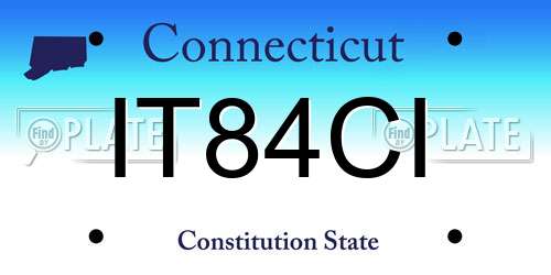 IT84CI Connecticut License Plate