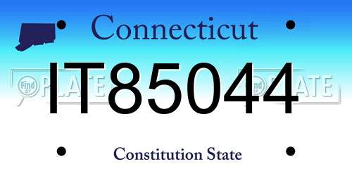 IT85044 Connecticut License Plate
