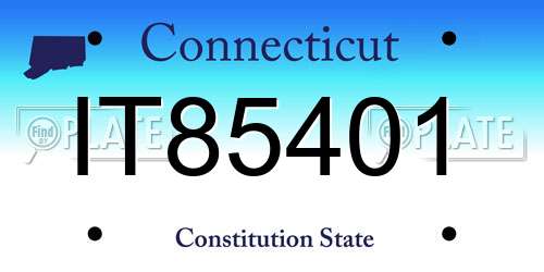 IT85401 Connecticut License Plate