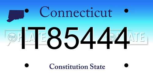 IT85444 Connecticut License Plate