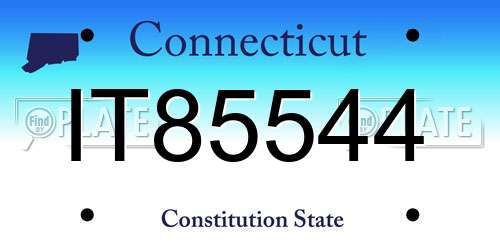 IT85544 Connecticut License Plate