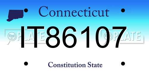 IT86107 Connecticut License Plate