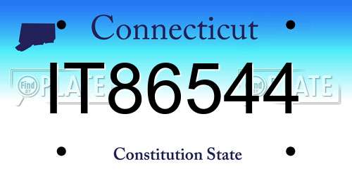 IT86544 Connecticut License Plate