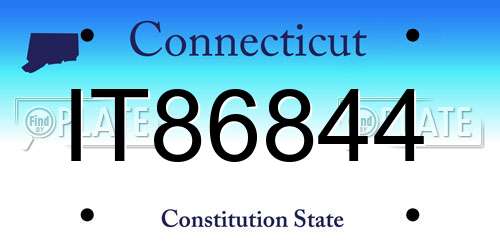 IT86844 Connecticut License Plate