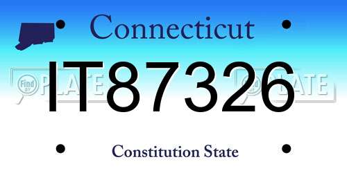 IT87326 Connecticut License Plate