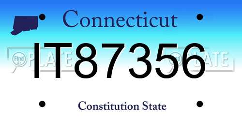 IT87356 Connecticut License Plate