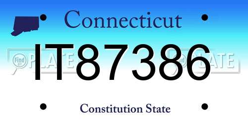 IT87386 Connecticut License Plate