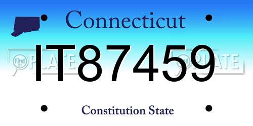 IT87459 Connecticut License Plate