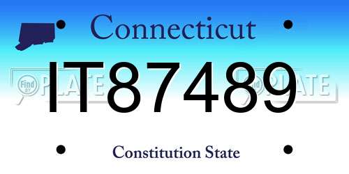 IT87489 Connecticut License Plate