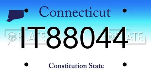 IT88044 Connecticut License Plate